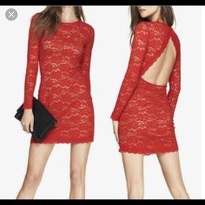 Red lace dress